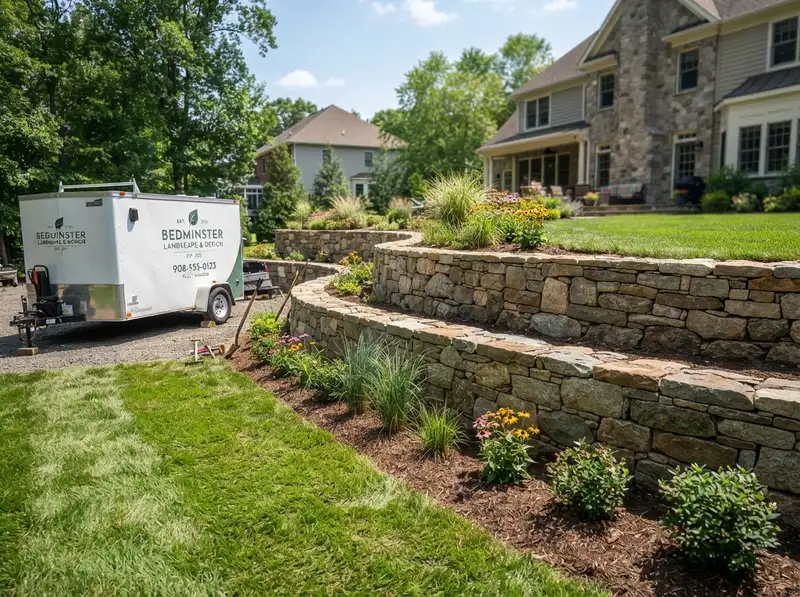 Professional retaining wall installation in Bedminster Professional retaining wall installation in Bedminster
