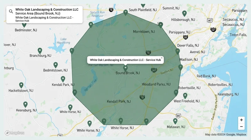 Service Area Map for White Oak Landscaping