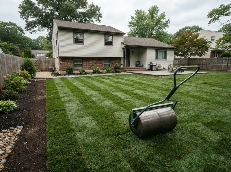 Freshly laid sod installation in Bound Brook Freshly laid sod installation in Bound Brook