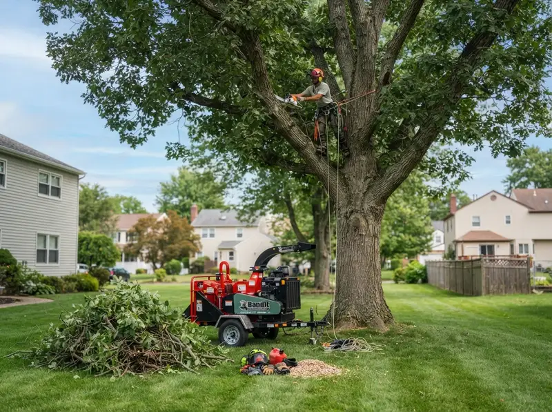 Professional tree trimming service in yard Professional tree trimming service in yard